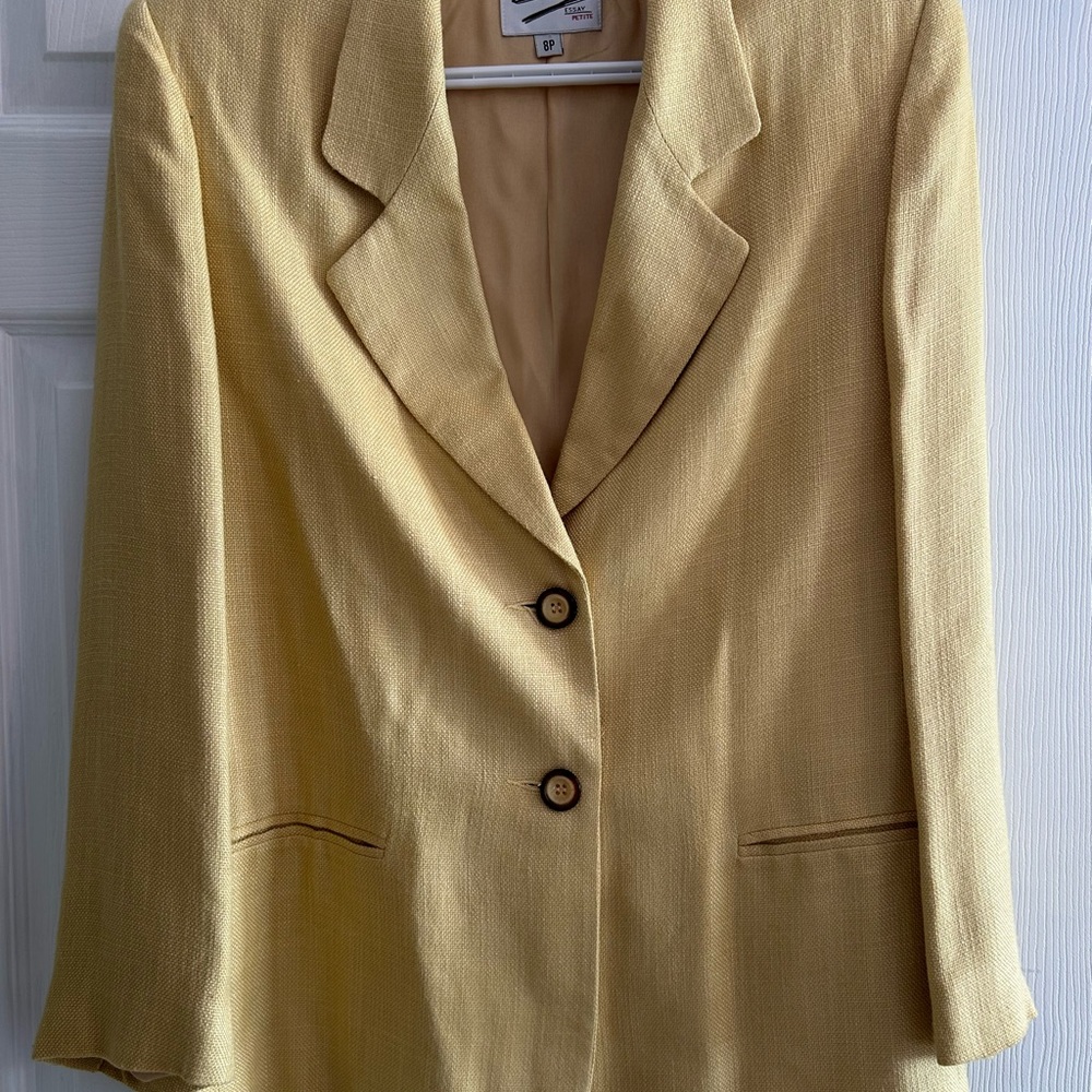 ESSAYYellow Blazer with Tailored Fit and Textured Fabric